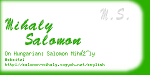 mihaly salomon business card